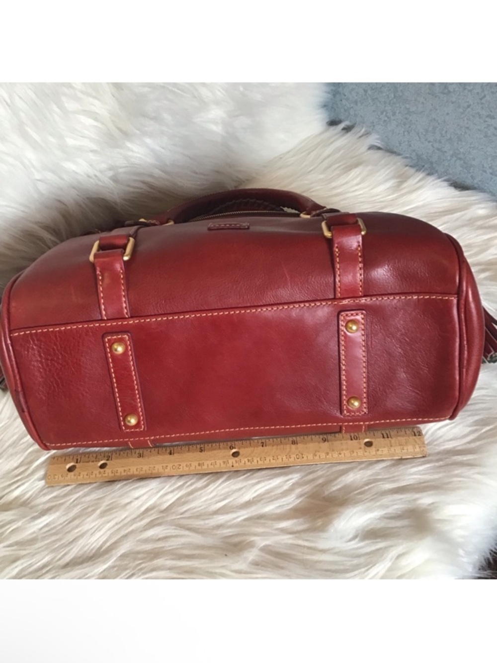 Dooney and Bourke Florentine Satchel in Bordeaux - Picture 8 of 16